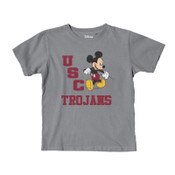 USC Trojans Youth Gray Disney Strutting Mickey Dyed Ringspun T-Shirt